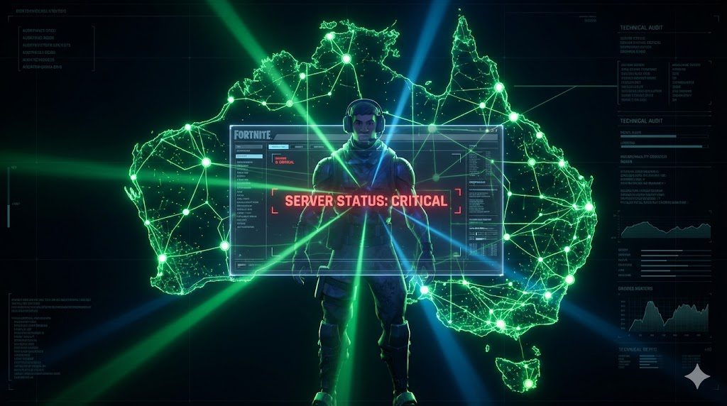 Fortnite server status and Starlink latency optimization map Australia 2025 technical audit