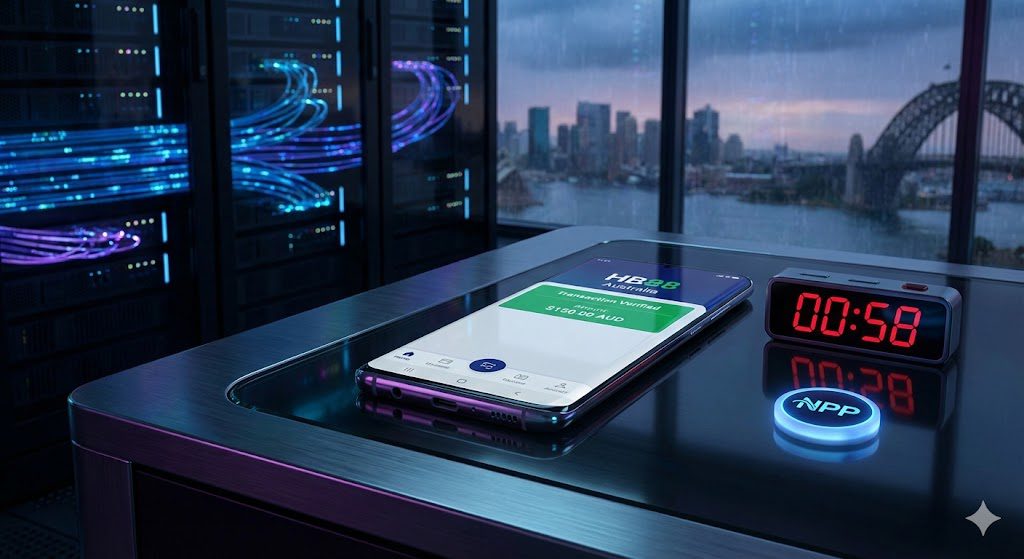 HB88 Australia technical audit by Liam Scott verifying instant Osko and PayID settlement speeds under 60 seconds